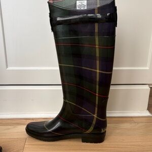 Lauren Ralph Lauren Tartan Rain Boots - Black, Green, and Red
